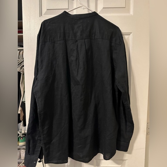 ZARA Linen Cotton Shirt BLACK XL. NWOT - Picture 5 of 5